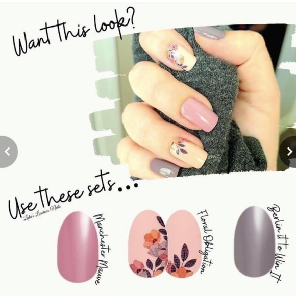 🎉3/$25  NWT Retired Color Street Floral Obligation Nail polish Strips manicure - Picture 4 of 6